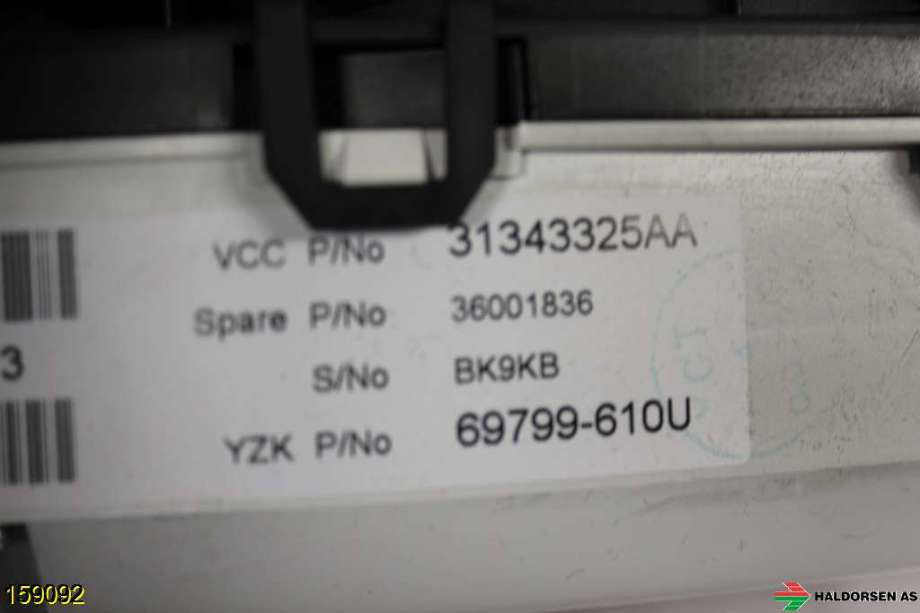 Instrumentpanel til Volvo V70 2007-2013 (Type III, Fase 1)  (VOLVO|36001836|)