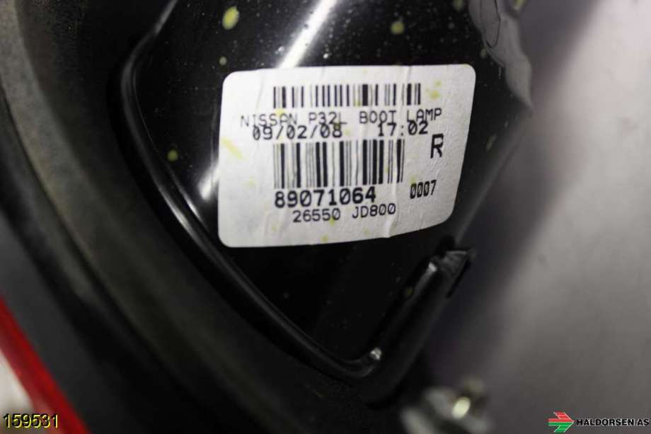 Baklykt høyre indre til Nissan Qashqai 2007-2010 (Type I, Fase 1)  (NISSAN|26554JD85A|)