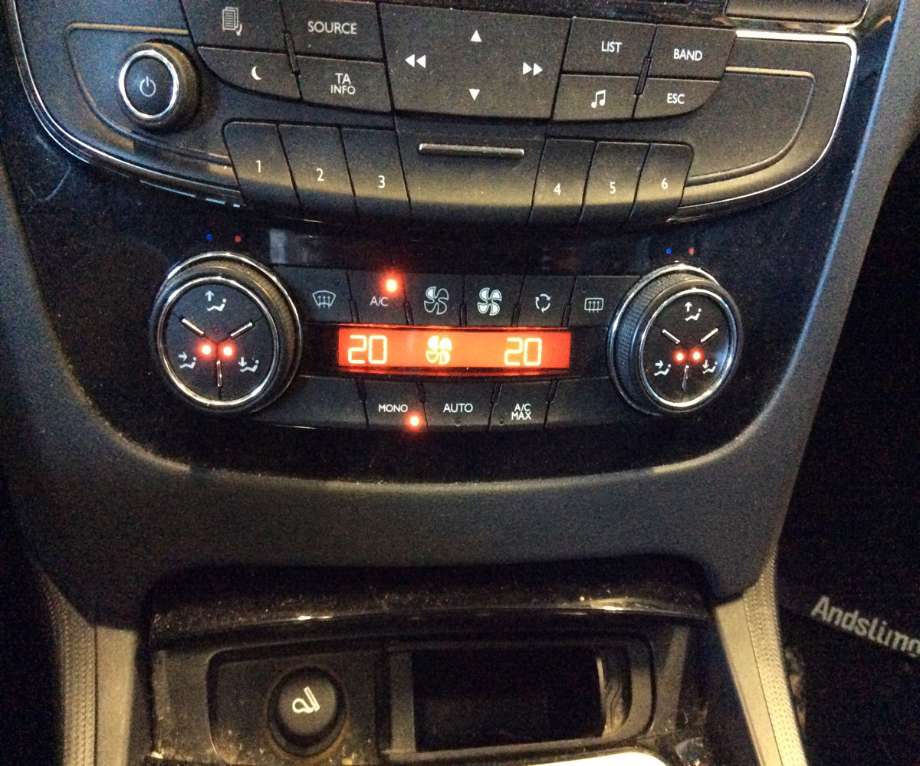 Varmeapparat betjening til Peugeot 508, 2011-2014 (Type I, Fase 1)  (PEUGEOT|6155 JY)