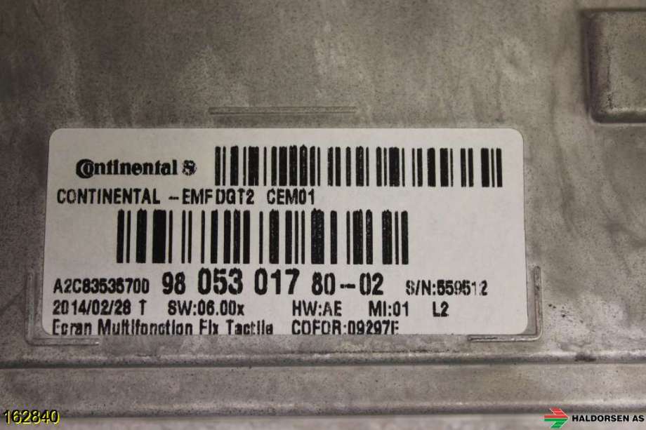 Instrument kjørecomputer til Peugeot 208 2012-2019 (Type I) (PEUGEOT|98 053 017 80|)