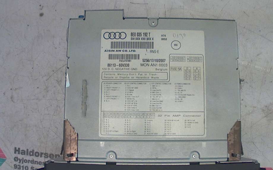 Bilstereo navigasjon til Audi A4 2004-2008 (Type III) (B7) (B7) (AUDI|8E0 035 192 T|)
