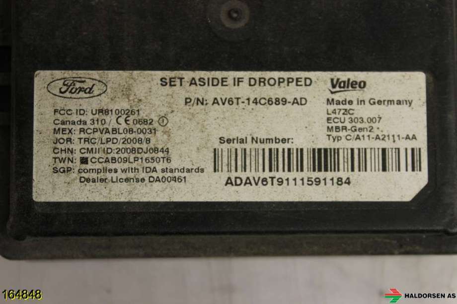 Styreenhet parkering til Ford Focus 2011-2014 (Type III, Fase 1)  (FORD|AV6T-14C689-AD|)