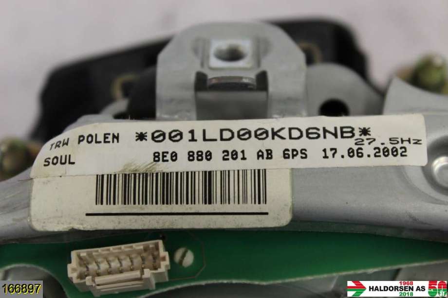 Airbag rattpute til Audi A6 2001-2004 (Type II, Fase 2) (C5) (C5) (AUDI|8E0 880 201 AB 6PS|)