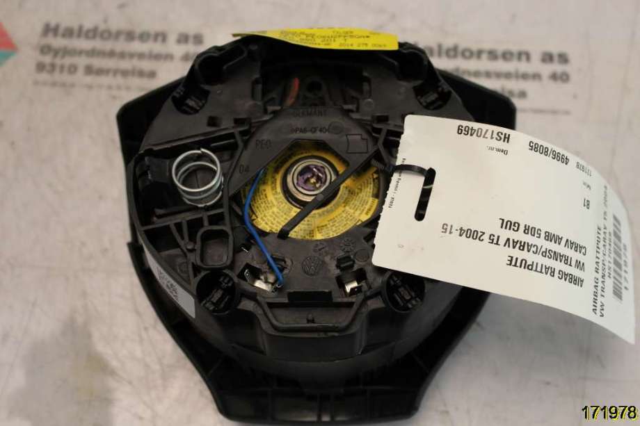 Airbag rattpute til VW Transporter / Caravelle 2009-2015 (Fase 2) (T5) (T5) (VOLKSWAGEN|7E0 880 201 AT|)