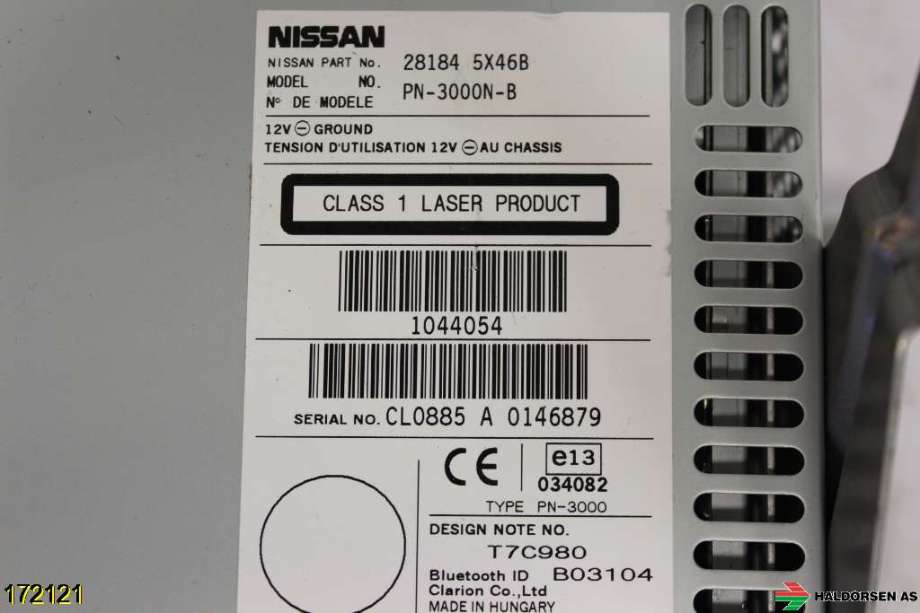 Bilstereo til Nissan Navara 2010-2015 (Fase 2) (D40) (D40) (NISSAN|28184 5X46B|)