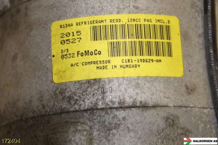 Aircondition kompressor til Ford Fiesta 2013-2017 (Type VI, Fase 2)  (FORD|C1B1-19D629-AM|)