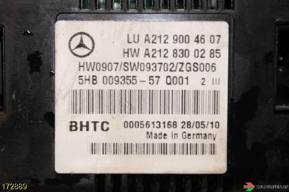 Varmeapparat betjening til Mercedes E-Klasse 2009-2013 (Fase 1) (W212) (W212) (MERCEDES|A 212 900 46 07|)