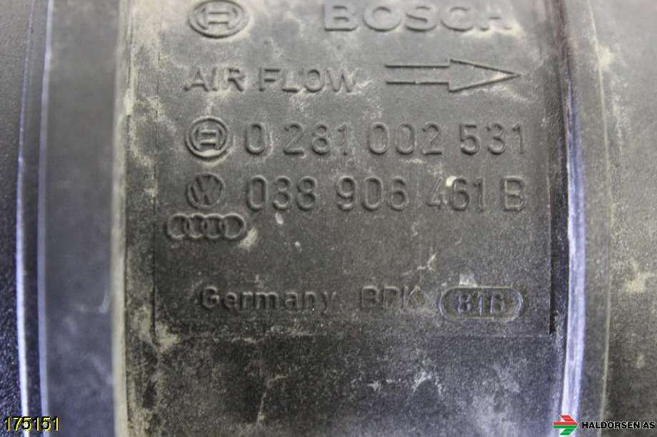 Luftmengde/luftmassemåler til VW Touran 2007-2010 (Type I, Fase 2)  (VOLKSWAGEN|038 906 461 B|)