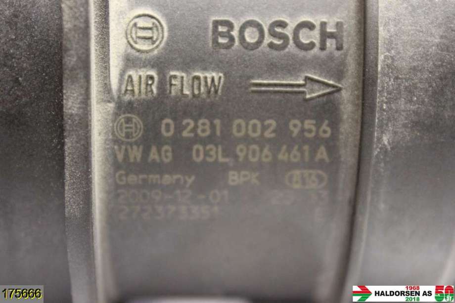 Luftmengde/luftmassemåler til Škoda Yeti 2009-2013 (Fase 1)  (SKODA|03L 906 461 A|0 281 002 956|)