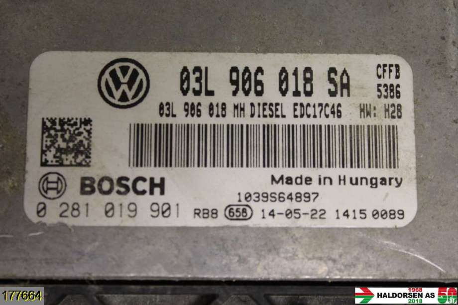 Styreenhet motor til Škoda Superb 2008-2015 (Type II)  (SKODA|03L 906 018 SA|)