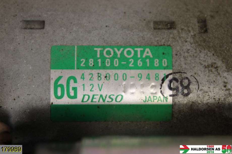 Starter diesel til Toyota RAV4 2013-2015 (Type IV, Fase 1)  (TOYOTA|28100-26180|)