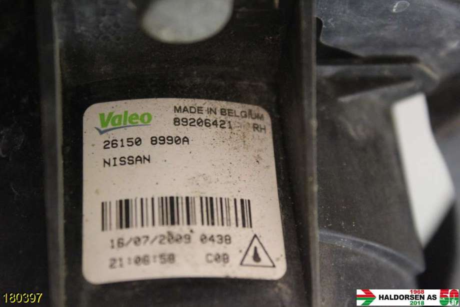 Tåkelykt høyre foran til Nissan Qashqai 2007-2010 (Type I, Fase 1) (NISSAN|89206421|)