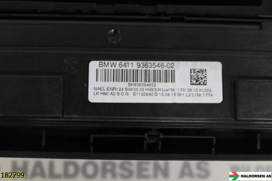 Varmeapparat betjening til BMW 1-Serie 2015-2019 (Fase 2) (F20/F21) (F20/F21) (6411 9363546-02|)