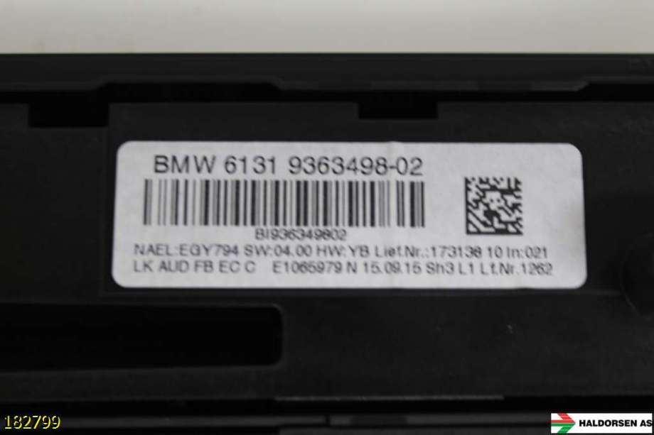 Varmeapparat betjening til BMW 1-Serie 2015-2019 (Fase 2) (F20/F21) (F20/F21) (6411 9363546-02|)