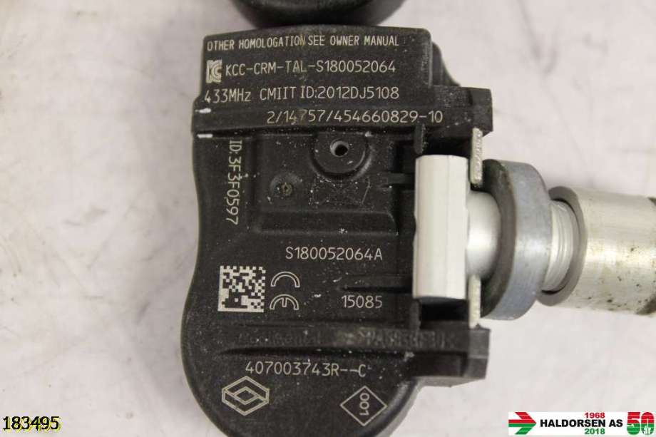 Sensor dekktrykk til Renault Zoe 2013-2019 (Fase 1)  (RENAULT|407003743R|)