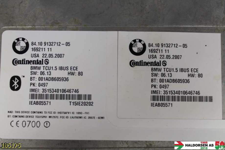 Styreenhet diverse til BMW X3 2007-2010 (Fase 2) (E83) (E83) (BMW|84.10 9132712-05|169211 11|)