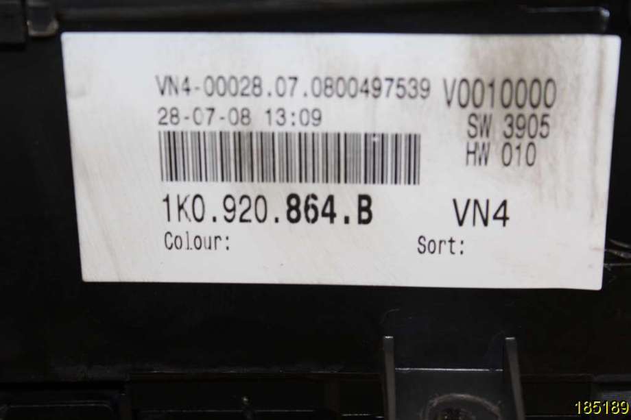 Instrumentpanel til VW Golf, Plus/Cross 2009-2013 (Fase 2)  (VOLKSWAGEN|1 KO.920.864.B|)