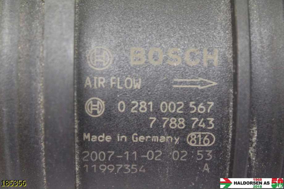 Luftmengde/luftmassemåler til BMW 3-Serie 2005-2011 (E90/E91/E92/E93) (E90/E91/E92/E93) (BMW|13 62 8 509 724|0 281 002 567|)