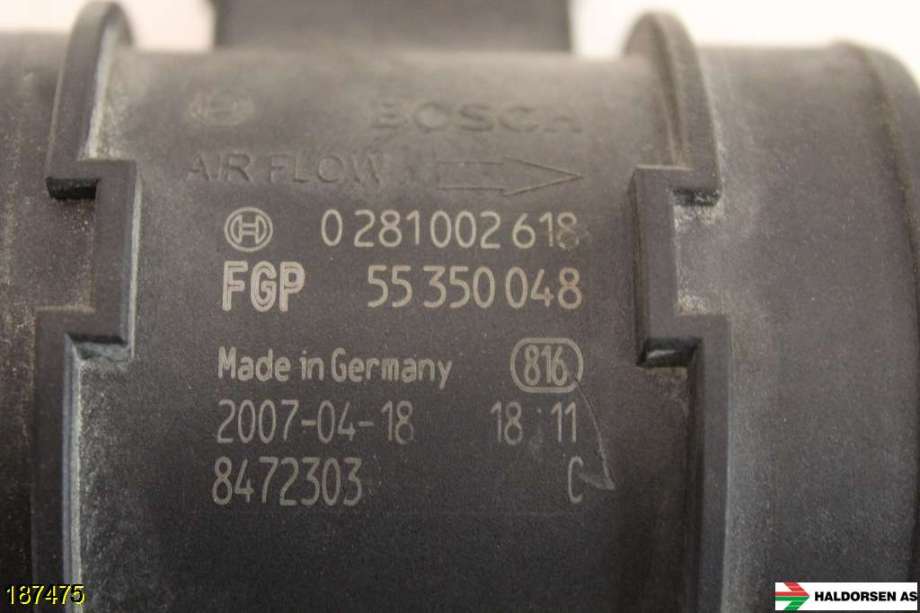 Luftmengde/luftmassemåler til Saab 9-5 2006-2010 (Type I, Fase 3)  (SAAB||0281002618)