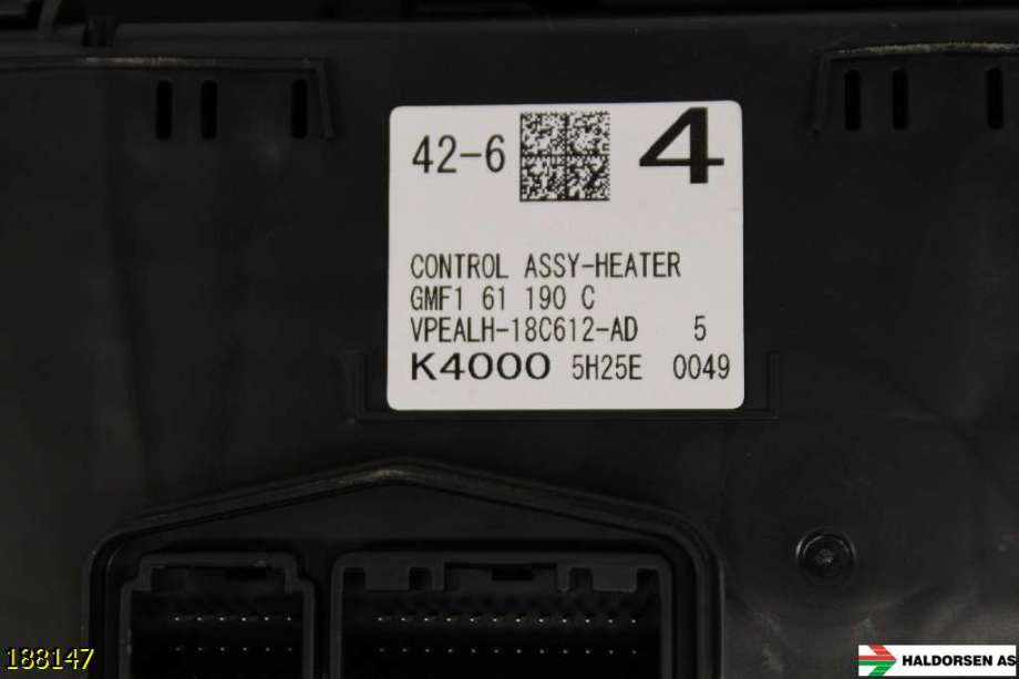 Varmeapparat betjening til Mazda 6 2015-2018 (Type III, Fase 2)  (MAZDA|GMF1 61 190 C|)