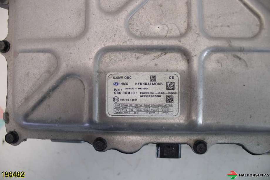 Batterilader (OBC - On Board Charger) til Hyundai Ioniq Electric 2019-->> (Fase 2)  (HYUNDAI|36400-0E150|)