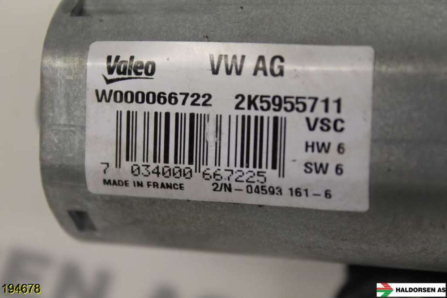 Viskermotor bakrute til VW Caddy, 2015-2020 (Type III, Fase 3) (VOLKSWAGEN|2K5 955 711 A)
