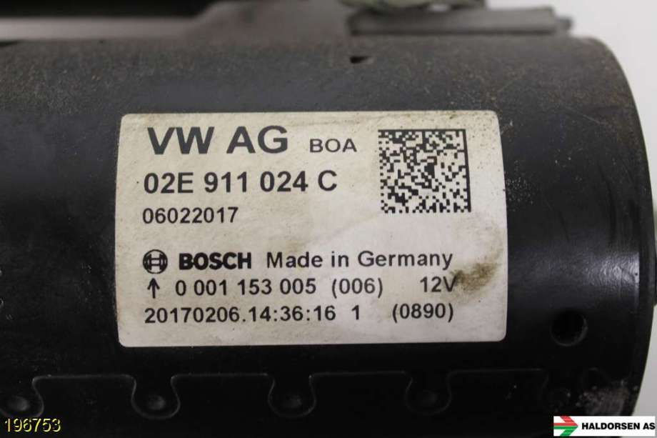 Starter diesel til VW Caddy 2015-2020 (Type III, Fase 3)  (VOLKSWAGEN|02E 911 024 C|)