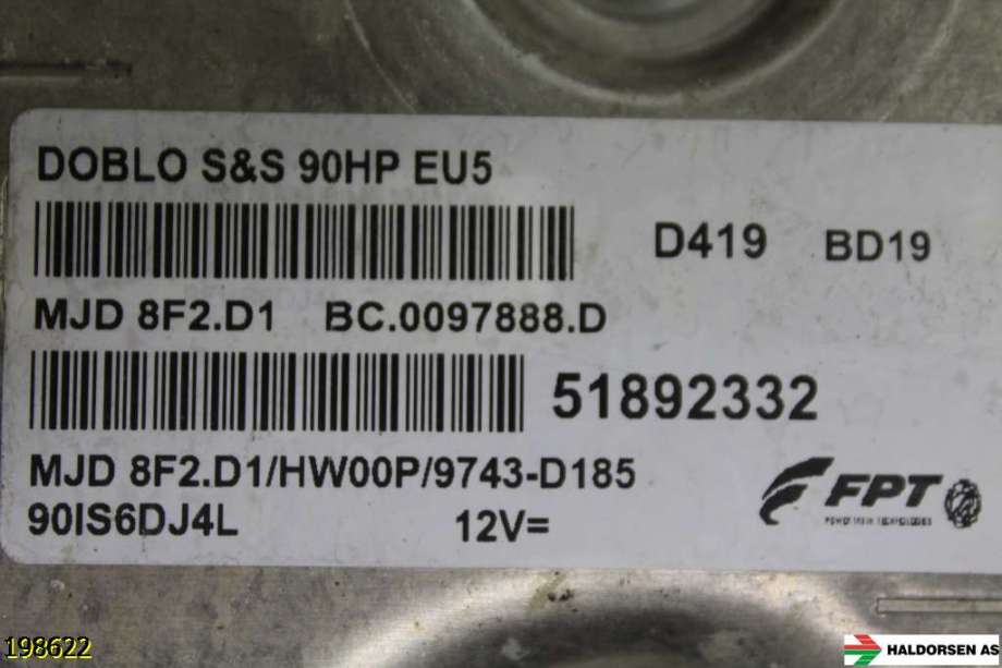 Styreenhet motor til Fiat Doblo 2010-->> (Type II)  (FIAT|51892332|)