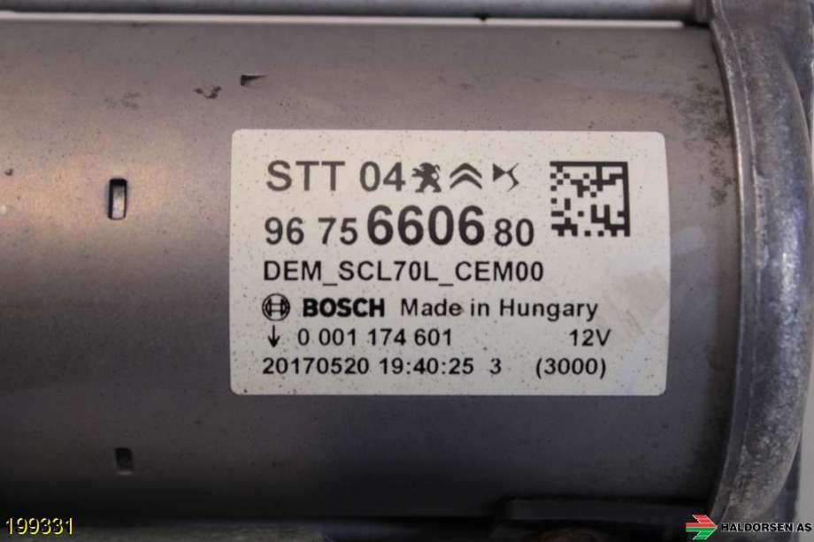 Starter diesel til Peugeot Partner 2015-2019 (Type II, Fase 2)  (PEUGEOT|96 756 606 80|)