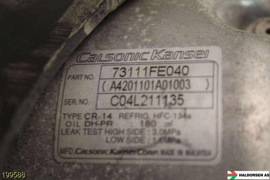 Aircondition kompressor til Subaru Impreza 2001-2005 (Type II, Fase 1) (SUBARU|73111FE040|)