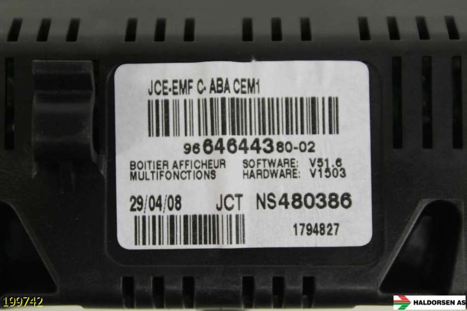 Instrument kjørecomputer til Citroën C4 2004-2011 (Type I) (CITROEN|NS480386|)