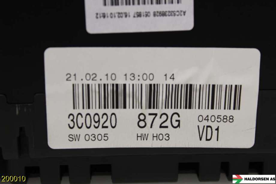 Instrumentpanel til VW Passat 2005-2010 (B6) (B6) (VOLKSWAGEN|3C0 920 872 GX|)