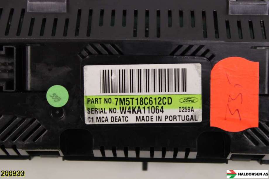 Varmeapparat betjening til Ford Kuga, 2008-2012 (Type I)  (FORD|7M5T-18C612-CJ)