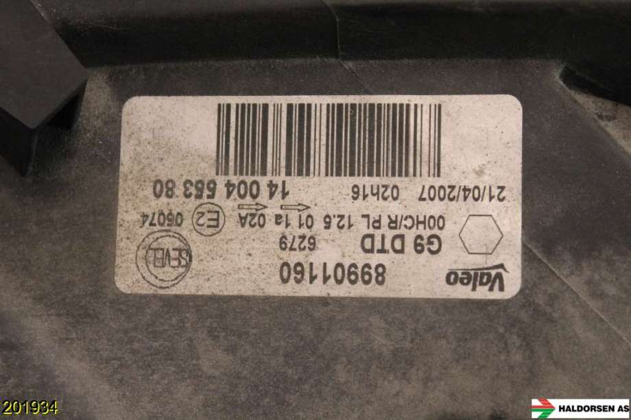 Frontlykt høyre halogen til Citroën Jumpy 2007-2016 (Type II)  (CITROEN|6206 C5||89901161)