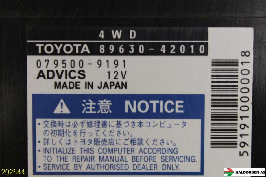 Styreenhet girkasse til Toyota RAV4 2006-2009 (Type III, Fase 1)  (TOYOTA|89630-42010|)