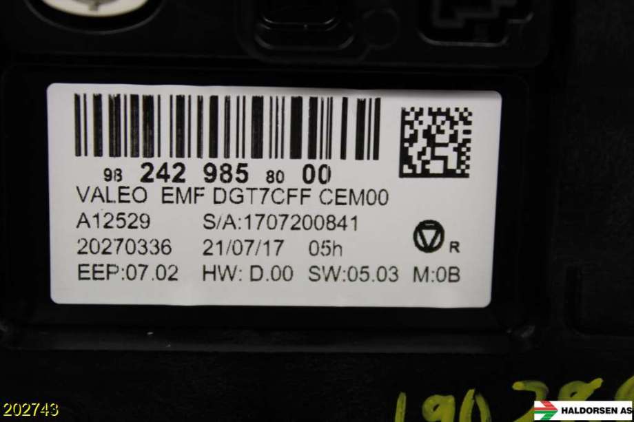 Instrument kjørecomputer til Citroën C3 2016-->> (Type III) (CITROEN|98 261 544 XU|)