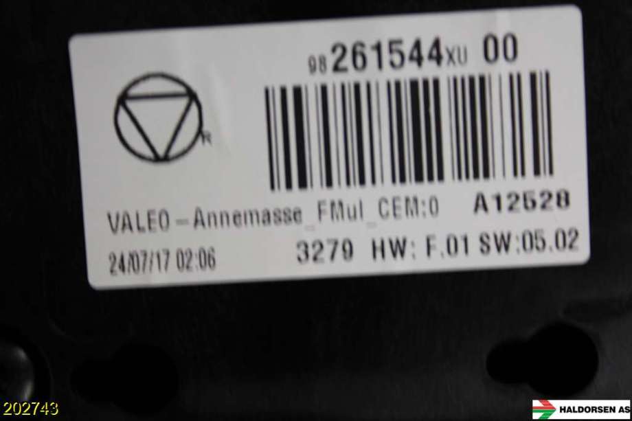 Instrument kjørecomputer til Citroën C3 2016-->> (Type III) (CITROEN|98 261 544 XU|)