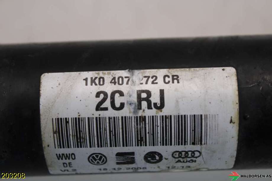 Drivaksel høyre foran til VW Caddy 2004-2010 (Type III, Fase 1)  (VOLKSWAGEN|1K0 407 272 CR|)
