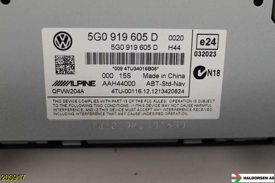 Instrument kjørecomputer til VW Golf VII 2012-2017 (Fase 1)  (VOLKSWAGEN|5G0 919 605 D|)