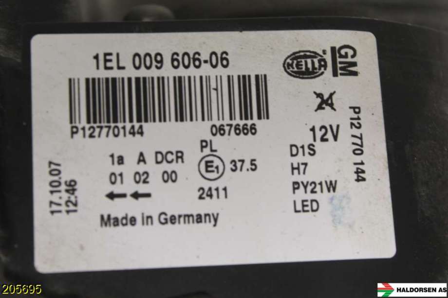 Frontlykt høyre halogen til Saab 9-3 2008-2011 (Type II, Fase 2)  (SAAB|1EL 009 606-06|)
