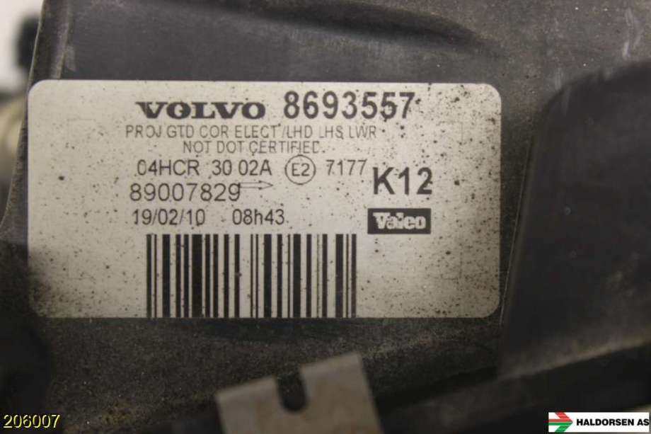 Frontlykt venstre halogen til Volvo S80 1998-2006 (Type I)  (VOLVO|8639557||89007829)
