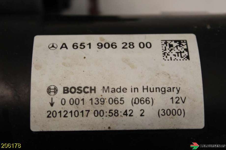 Starter diesel til Mercedes GLK 2008-2015 (X204) (X204) (MERCEDES|A 651 906 24 00|)