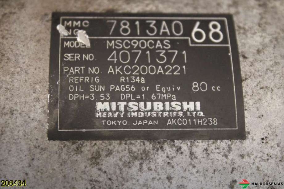 Aircondition kompressor til Mitsubishi Grandis 2004-2009  (MITSUBISHI|7813A128|)