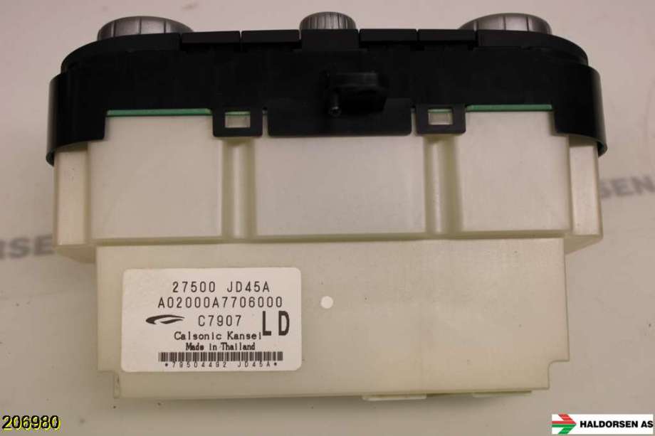 Varmeapparat betjening til Nissan Qashqai 2007-2010 (Type I, Fase 1)  (NISSAN|27500JD45A|)