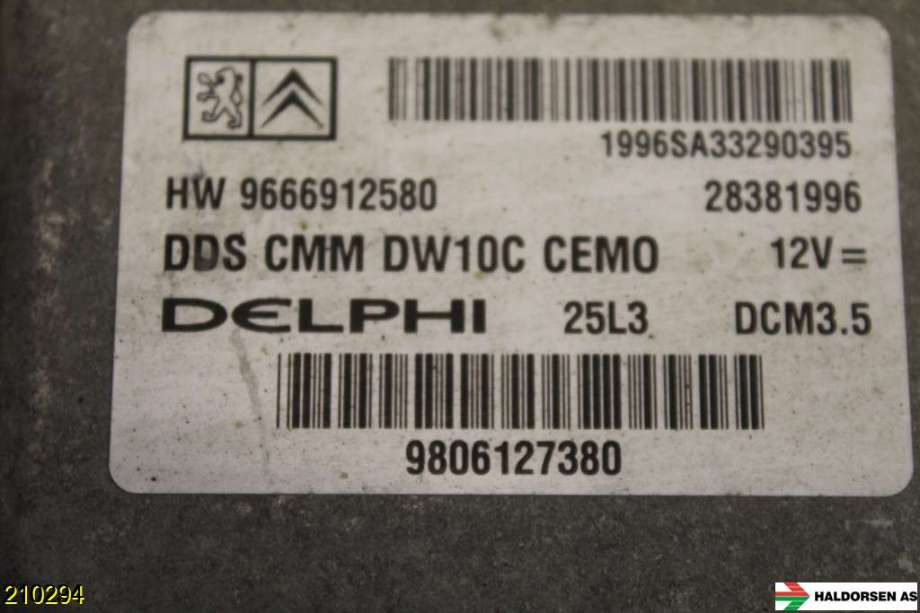Styreenhet motor til Peugeot Expert 2007-2016 (Type II)  (PEUGEOT EXPERT|16 084 021 80||HW 96666912580)