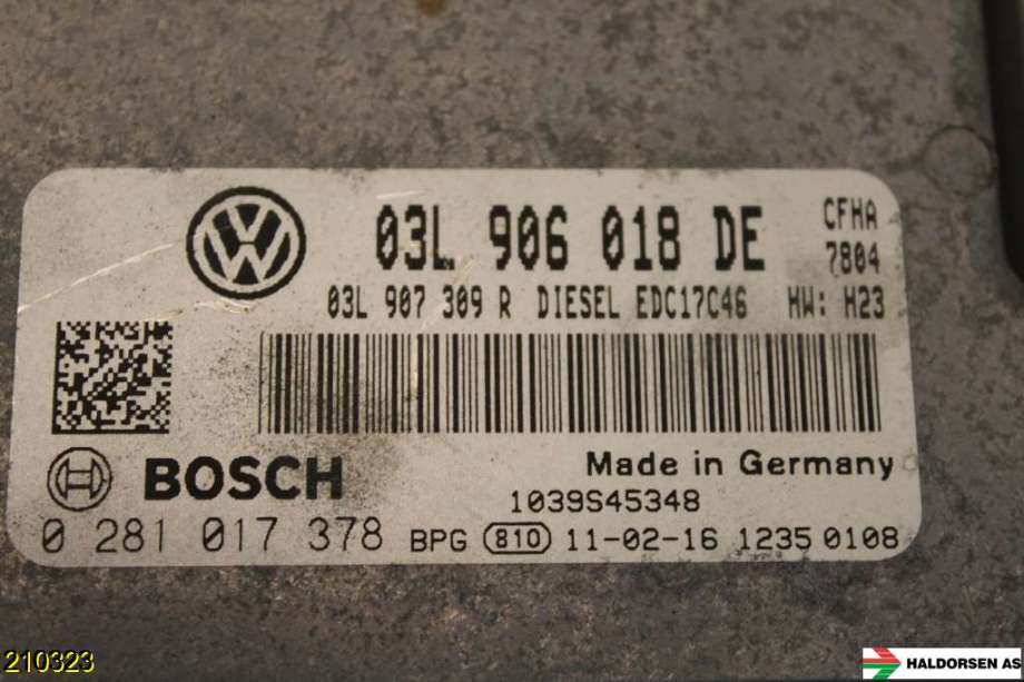 Styreenhet motor til VW Caddy 2010-2015 (Type III, Fase 2)  (VOLKSWAGEN|03L 906 018 DE|)