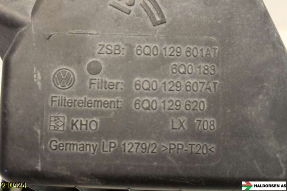 Luftfilterboks til VW Polo 2005-2009 (Type IV, Fase 2)  (VOLKSWAGEN|6Q0 129 607 AT||6Q0 129 601 AT)