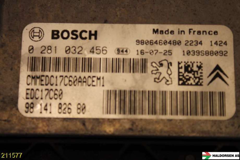 Styreenhet motor til Toyota Proace 2016-->> (Type II)  (TOYOTA||0 281 032 456)