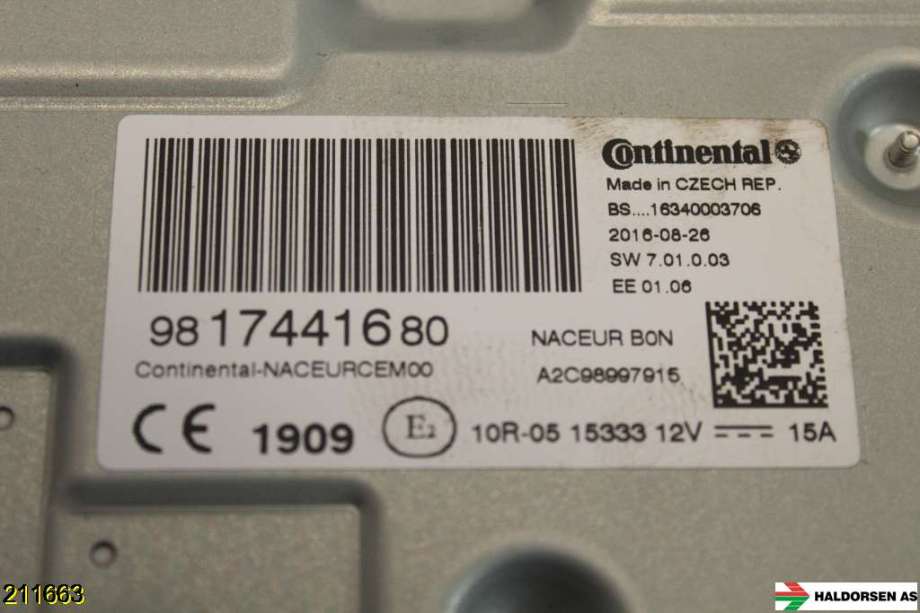 Bilstereo navigasjon til Toyota Proace 2016-->> (Type II)  (TOYOTA|SU001A7189||9817441680)