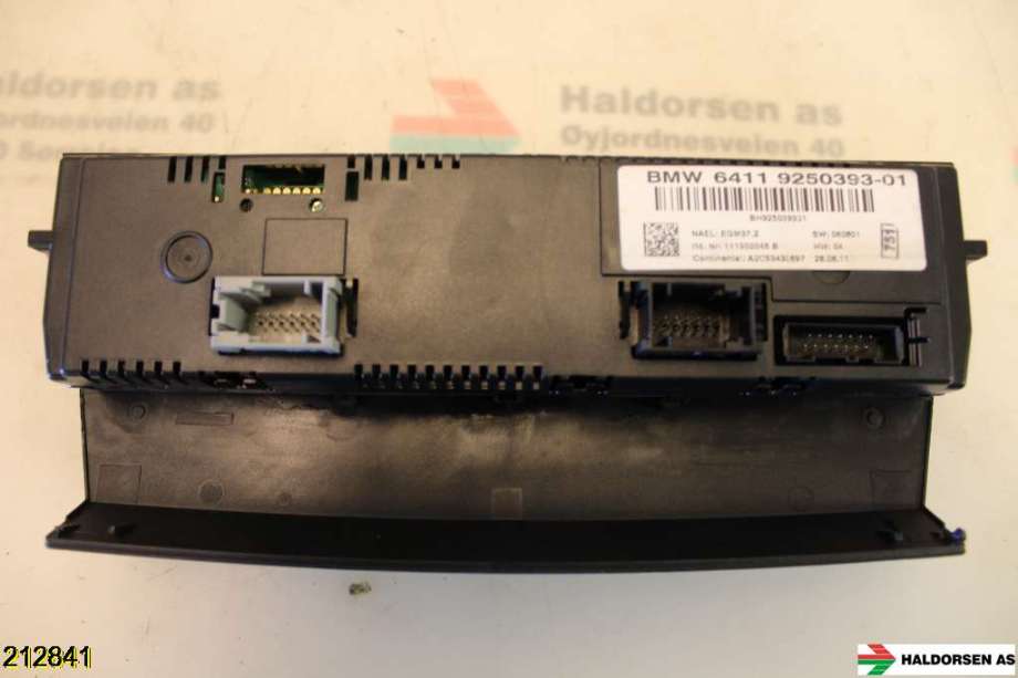 Varmeapparat betjening til BMW 3-Serie 2005-2011 (E90/E91/E92/E93) (E90/E91/E92/E93) (BMW|64 11 9 250 393||6411 9250393-01)